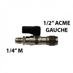 ROBINET 1/2"(F) ACME GAUCHE - 1/4"(M) SAE